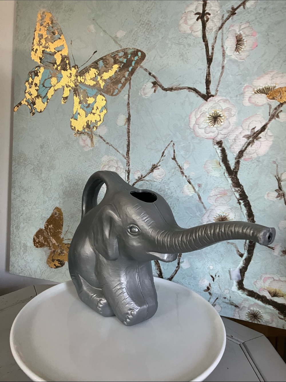 Plastic Silver Elephant Watering Can 1996